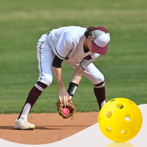 Lunmon 36 Pcs Practice Baseball 42mm Small Training Balls Plastic Hollow Softballs Golf Balls with a Drawstring Bag for Backyard Hitting Batting Training Indoor Outdoor Use