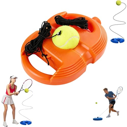 2026 Tennis Balls Training Baseboard, Tennis Rebounder with Weighted Base, Tennis Trainer Balls with String, Portable Tennis Trainer for Home, Tennis Practice Kit for Backyard - color: Orange