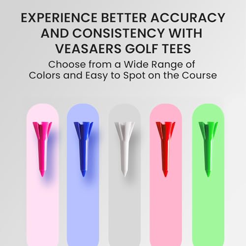 Amy Sport Golf Tees Plastic Unbreakable 1 1/2 Inch Value 120 Pack, Stable Short Tees with Side Spin Design for Less Friction & Par 3 Holes, Easy to Find for Driving Range