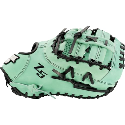 SSK Z5 Craftsman Baseball First Base Mitt – 12” – 12.25” – 12.5” – 13" – Right & Left Hand Throw - color: Mint/Black, size: 13" - Left Hand Throw