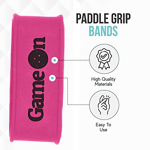 Palms-O-Aces | Pickleball Grip Bands | Silicone Paddle Grip Bands for Securing Overgrips & Paddle Identification | Embossed Non-Slip Handle Band | Universal Fit Pickleball Accessory & Gift for Players