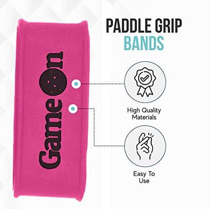 Palms-O-Aces | Pickleball Grip Bands | Silicone Paddle Grip Bands for Securing Overgrips & Paddle Identification | Embossed Non-Slip Handle Band | Universal Fit Pickleball Accessory & Gift for Players