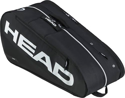 HEAD Tour Racquet Bag L (9R) Tennis Bag - Holds Up to 9 Racquets, CCT+ Climate Control Technology, 2 Main Compartments, Shoe Pocket & Backpack Carry System - color: Black