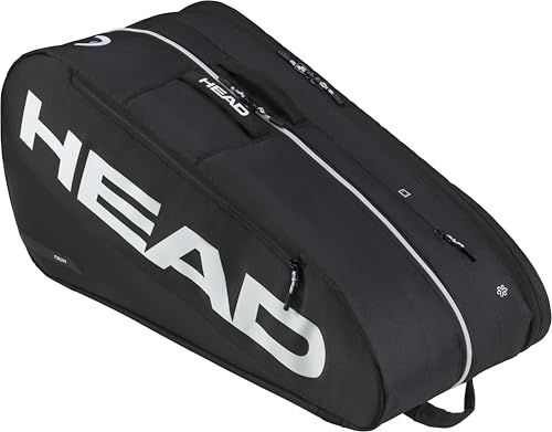 HEAD Tour Racquet Bag L (9R) Tennis Bag - Holds Up to 9 Racquets, CCT+ Climate Control Technology, 2 Main Compartments, Shoe Pocket & Backpack Carry System - color: Black