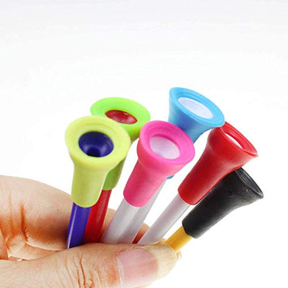 Crestgolf Rubber Cushion Top Plastic Golf Tees Mixed Colors Pack of 50pcs - size: 2-3/4"