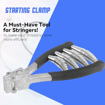 EVKILI Starting Clamp 4-Spring for Tennis and Badminton Racket Stringing, Holding the Racquet Line for Threading Work, A Useful Tool for Stringers