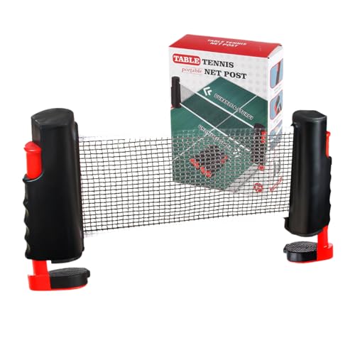 Table Tennis Net Retractable, Adjustable Tennis Net and Post for Home Indoor Practice, Training, Game Play on Any Table, ABS and Nylon Mesh Sports Equipment