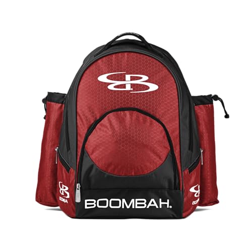 Boombah Tyro Baseball/Softball Bat Backpack - 20" x 15" x 10" - Holds 2 Bats up to Barrel Size of 2-5/8" - color: Black/Red