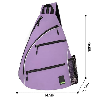 Goloni Pickleball Bag for Women Men, Convertible Pickleball Backpack Sling Bag with Fence Hook, Waterproof Polyester Paddle Bag with Multiple Compartments - color: Purple
