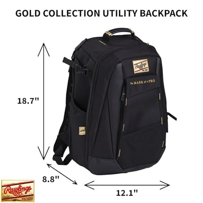 Rawlings | Gold Collection Backpack | Coach/Player Off-field Use | Laptop Sleeve | Multiple Colors