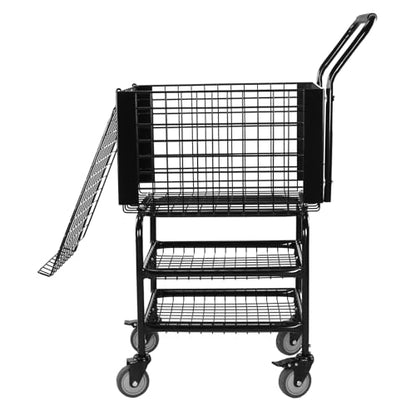 Portable Tennis Cart with Easy Load Portable Steel Ball Trolley Holds 350 Balls for Teaching & Court Use