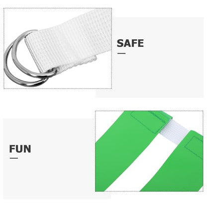 BESTonZON Flag Football Belt 3 Adjustable Flags 2pcs Set Blue and Green Youth and Adult Waist Strap and Games