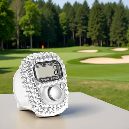 Electronic Finger Tally Counter Clicker Counter,Convenient Portable Digital Display Tally Counter,Resettable Mini Lap Counter for Golf Goods Counting Accessories,Track and Field Lap Counters - color: silvery