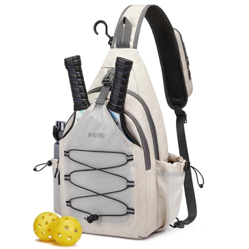 G4Free Pickleball Bag, Crossbody Sling Bag for Men Women, Pickleball Backpack, Pickle Ball Paddle Bag Gifts for Sports - color: Ivory, size: Standard