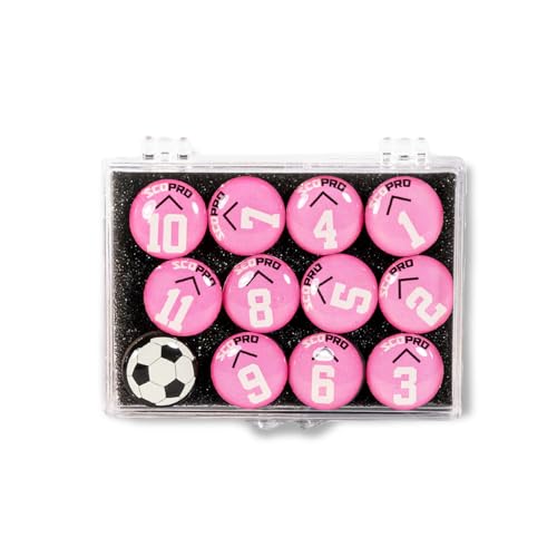 SCOPRO Soccer Coaching Magnets, Numbered Magnetic Player Markers for Soccer Coaching Board and Dry Erase Board Training, Pink - color: Pink, size: 1 Set