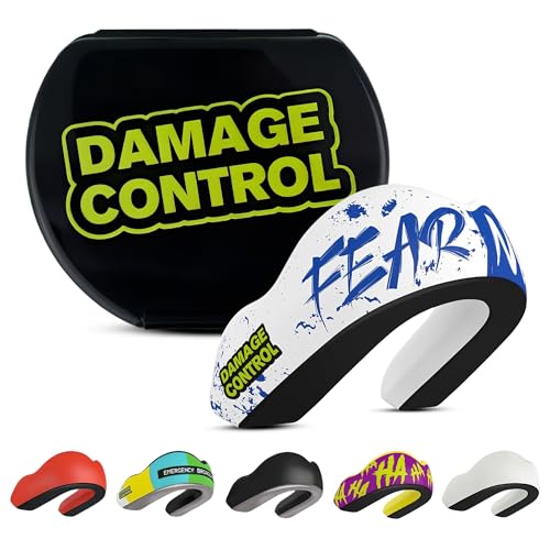 DAMAGE CONTROL Extreme Impact Mouth Guard – Sports Mouthguard for Boxing, MMA, BJJ, Hockey, Rugby, Lacrosse, & More – Mouthpiece for Teeth & Jaw Protection, for Youth & Adults (Fear None) - color: Fear None, size: Adult