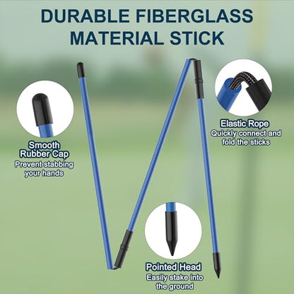 Kulamait 2 Pack Golf Alignment Sticks,Collapsible Golf Alignment Rods 48" Golf Practice Sticks Golf Training Aid for Aiming,Putting,Golf Training Sticks with Clear Tube Case - color: Blue