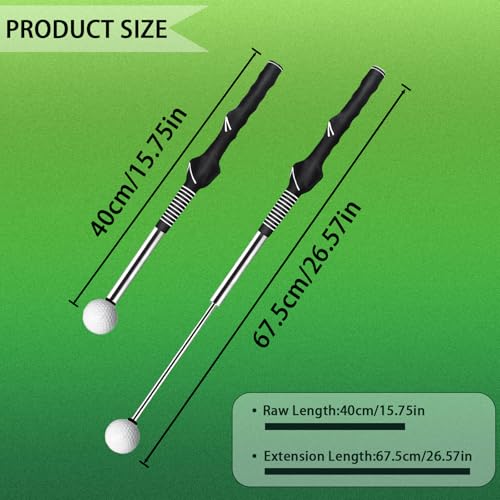 Retractable Golf Swing Trainer, Golf Training Aid and Grip Trainer with Click Feedback for Right-Handed - Ideal Golf Swing Training Aid for Indoor & Outdoor Practice Use1