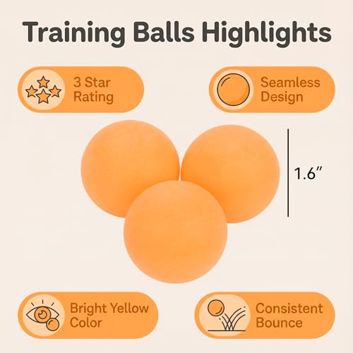Professional Table Tennis Balls 3 Pack Training Ping Pong Balls for Robot Practice - color: white