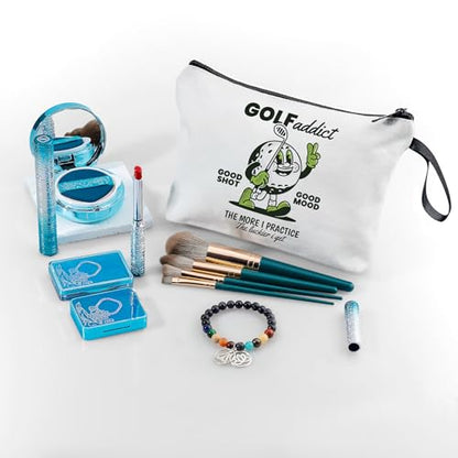 Small Golf Bag for Women - Funny Female Golfer Gifts, Makeup Bag for Purse, Golf Party Favors - color: golf2