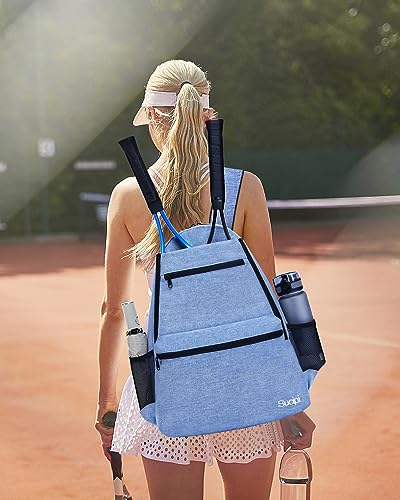 Tennis Bag Professional Tennis Backpack for Men and Women Racket Bags Holds 2 Rackets with Ventilated Shoe Compartment - color: Blue with Shoes Compartment