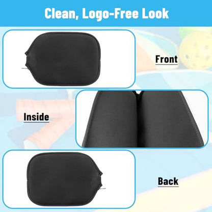 2 Pcs Pickleball Paddle Covers, Universal Case Size Racket Sleeve Paddle Storage Bag Compatible with Most USAPA Standard and Elongated Pickball Paddles