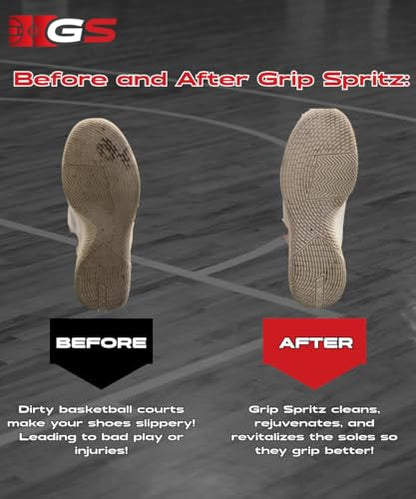 Grip Spritz - Basketball Shoe Grip Spray - Improve Sole Traction & Court Grip - Rejuvenate & Elongate Sneaker Life - Anti Slip Grip & Performance Enhancer - Basketball Accessory