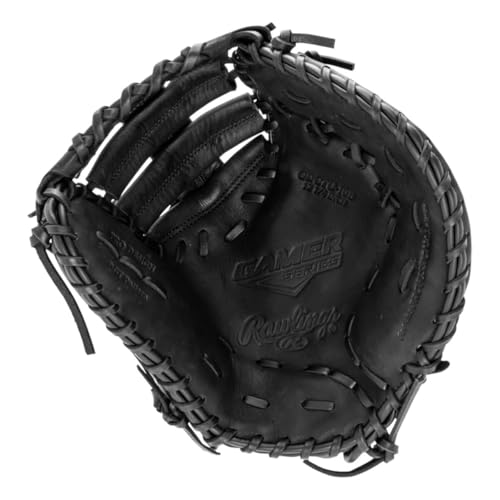 Rawlings Gamer Contour Series Utility Baseball Glove | Youth | Travel | Infield | Outfield | First Base | Black | Right Hand Thrower | Left Hand Thrower - size: 12.25"