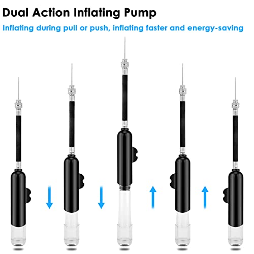 BROTOU Ball Pump, Dual Action Inflate Air Pump with 3 Needles and 2 Nozzles for Soccer Ball, Basketball, Volleyball, Balloons, Bikes