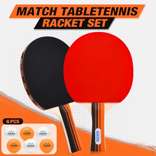 Ping Pong Paddles, Ping Pong Paddles Set of 2, Includes Paddles and Balls, Table Tennis Rackets Set Suitable for Indoor and Outdoor Games, Family Games