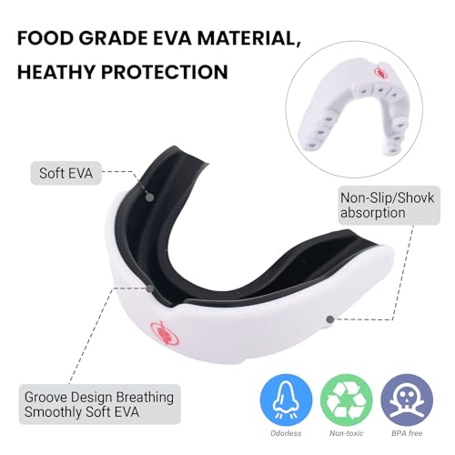 Custom Fit Mouth Guards – Tailored Comfort – Youth and Adult Sizes – Ideal for Soccer, Rugby, Boxing, Basketball, Mixed Martial Arts, Kick Boxing and More – Includes Storage Case