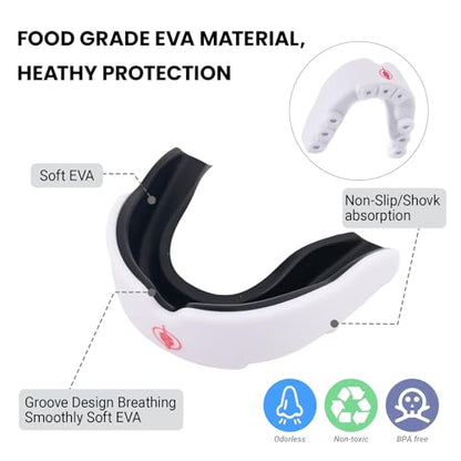 Custom Fit Mouth Guards – Tailored Comfort – Youth and Adult Sizes – Ideal for Soccer, Rugby, Boxing, Basketball, Mixed Martial Arts, Kick Boxing and More – Includes Storage Case