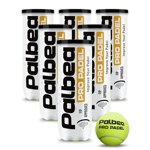 Palbea PRO Padel Balls. 6/12/24 Tubes of 3 Padel Tennis Balls FIP Approved. Paddle Balls Made of HV Felt for Training and Tournament. Suitable for Any Surface or Sites. - style: 1 Carton x 6 Tubes