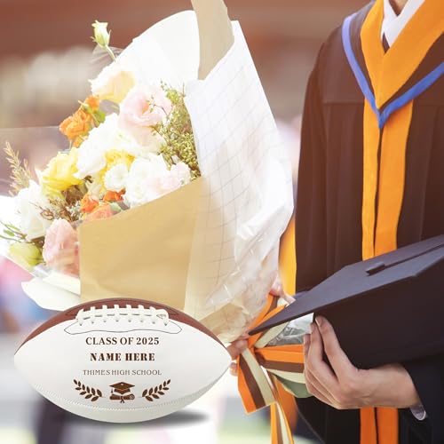 EDSG Custom Football Groomsmen Gifts 2026 Graduation Gifts for Him High School Personalized Footballs Junior Footballs Class of 2026 Full 12-Inch Football Gifts for Coach Dad Fan Birthday - color: Design 9