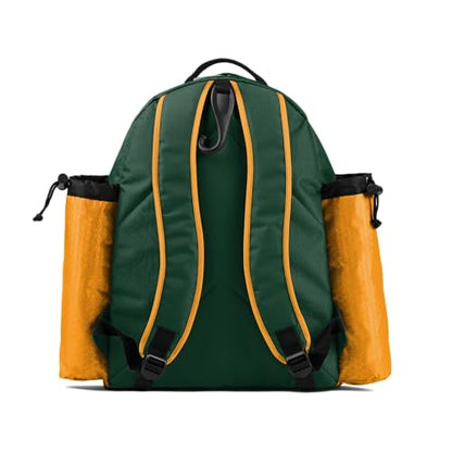 Boombah Tyro Baseball/Softball Bat Backpack - 20" x 15" x 10" - Holds 2 Bats up to Barrel Size of 2-5/8" - color: Dark Green/Gold