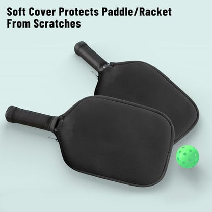 2 Pcs Pickleball Paddle Covers, Universal Case Size Racket Sleeve Paddle Storage Bag Compatible with Most USAPA Standard and Elongated Pickball Paddles