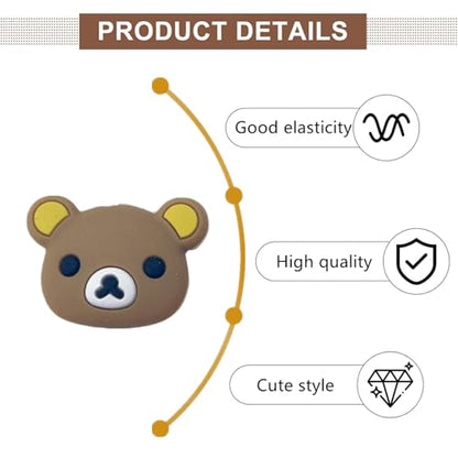 2 PCS Tennis Racket Vibration Dampener Bear Design, Soft Silicone Shock Absorber Vibration & Noise Reduction, Secure Easy Install Accessories for Adult & Junior Players of All Levels