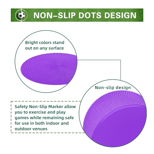 Spot Markers 4.72 Inch 9 Inch Non Slip Rubber Floor Markers Flat Field Cones Poly Dots for Soccer Basketball Sports Speed Agility Training and Drills - style: 4.72inch 24pcs