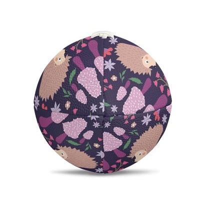 SYtrade Recreational Football Game Footballs PU Composite Leather Footballs for Training Indoor Outdoor - color: Hedgehog Flower Purple