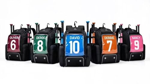 MATEIN PRO Youth Baseball Backpack for 4 Bats with Collapsible Shoes Compartment, Water-Resistant Large Boys Baseball Bat Bag with Clear Display Pocket & Insulated Beverage Pocket Holds Glove, Helmet - color: Black
