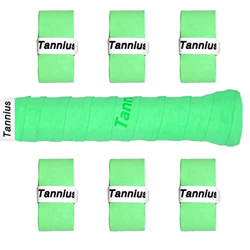 Tennis Racket Grip Tape, 6 Pack Tacky Tennis Grips, Absorbent and Enhanced Tennis Racquet Overgrip - color: Green