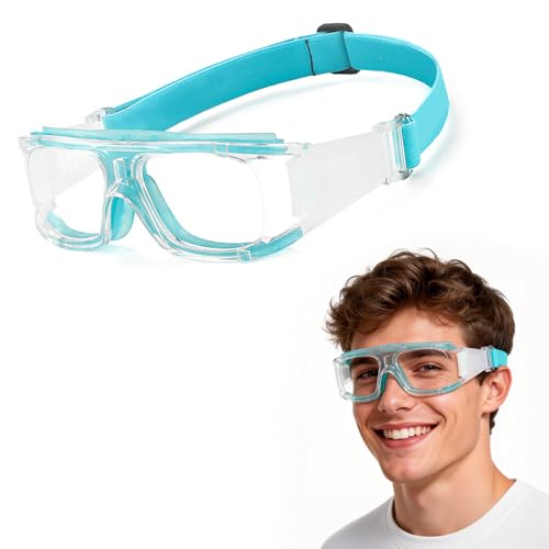 KERHAN Sports Goggles - Anti Fog Protective Eyewear for Racquetball, Basketball-Shatterproof TR90 Frame, Adjustable Strap - color: Blue