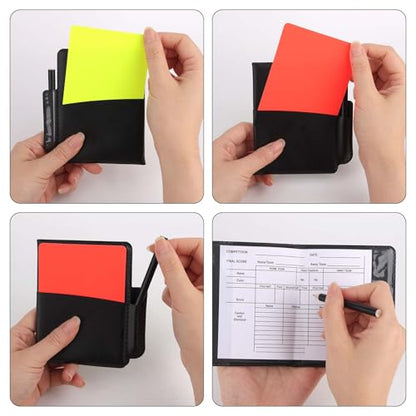 Gosknor Soccer Referee Kit, Warning Football Referee Set Yellow Red Cards,Card Holder, for Coach Sports Accessories
