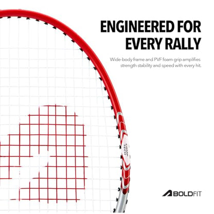 Boldfit Badminton Rackets Aluminium Badminton Racket with Full Cover Bag Standard Shuttle Bat Match Shuttle Bats Lightweight Badminton Shuttle Bat - Blue - style: Aeroflex 2