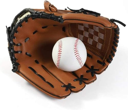 WEILFYONK Baseball Gloves 9.5-12.5 inches, Training and Beginner Softball Gloves, Youth and Beginner Softball, Right-Handed Throwing (Rose Red, 9.5)