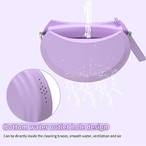 2 Pack Silicone Retainer Case with Vent Holes Lanyard Aligner Case Cute Portable Container Holder Night Guard Case for Travel Girl Women Men Kids (Purple+Blue) - color: Purple+Blue