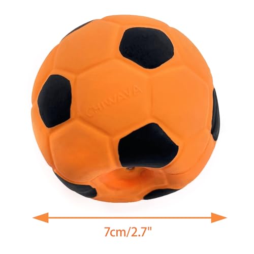 CHIWAVA 3PCS 2.7'' Squeak Latex Dog Toy Football Chew Fetch Throw Ball for Medium Dogs Interactive Play - size: 2.7" Medium Dogs 3 Pack