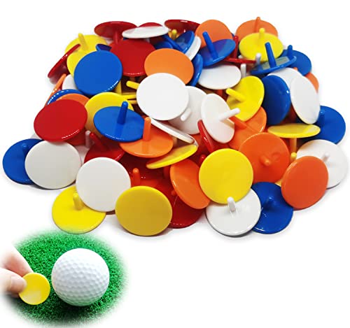 Adhere Golf Ball Markers 50 100 pcs Plastic Position Ball Marker Quarter Size 0.94 inch Flat Golf Ball Marker Mix Colour - color: Mix colors・100