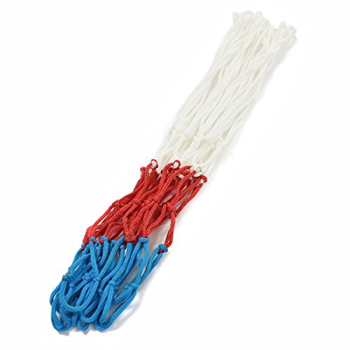 GARASANI 2 Pack Basketball Net Replacement 18 inches Red White and Blue Basketball Net 3mm Thread, 12 Loops