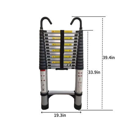 Telescoping Ladder, Aluminum Lightweight Extension Ladder with 2 Triangle Stabilizers, Heavy Duty 330lbs Max Capacity, Multi-Purpose Collapsible Ladder for RV or Outdoor Work (13.5FT) - size: 13.5FT